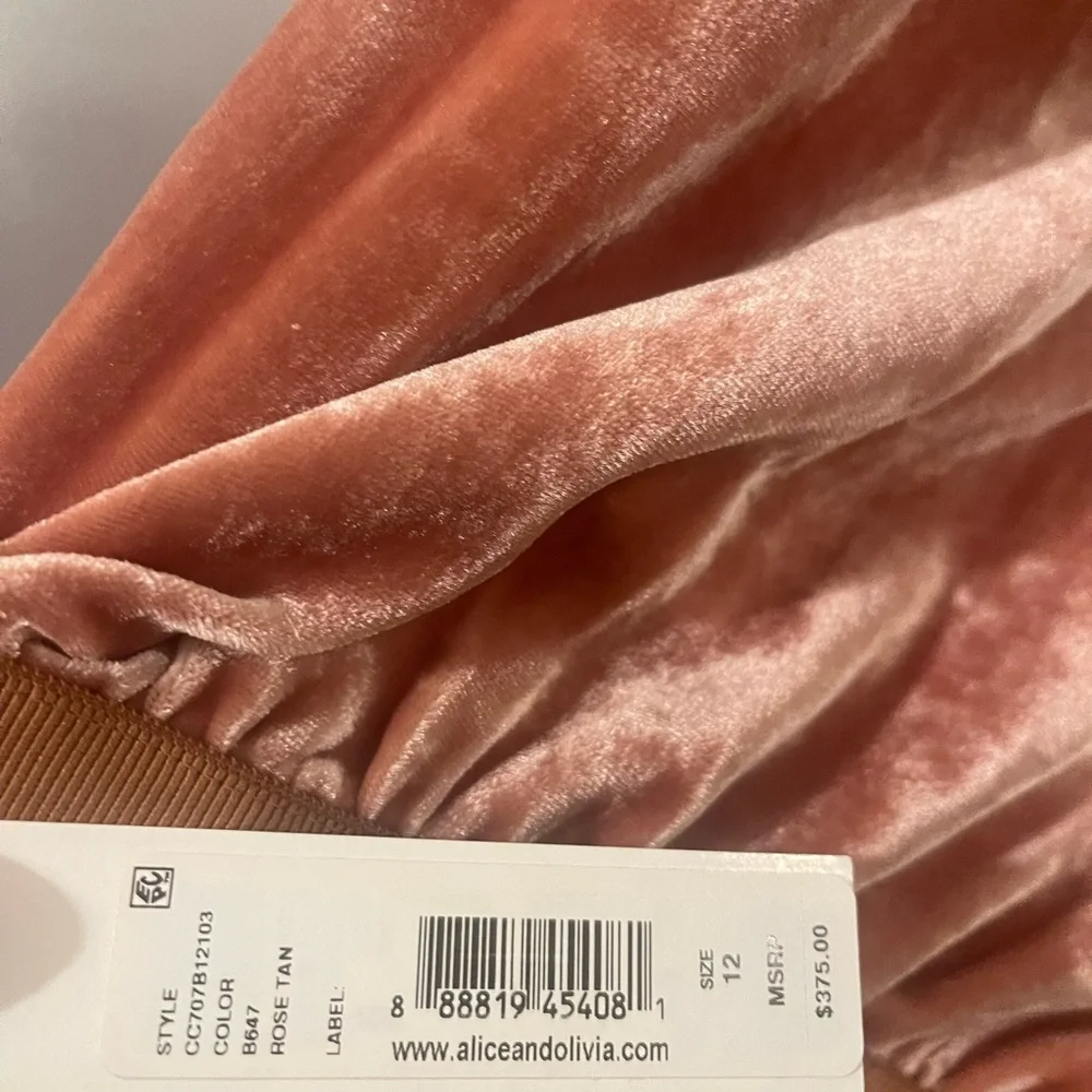 Alice + Olivia Velvet Wide-Leg Pants in Peach BRAND NEW WITH TAGS - Picture 7 of 10